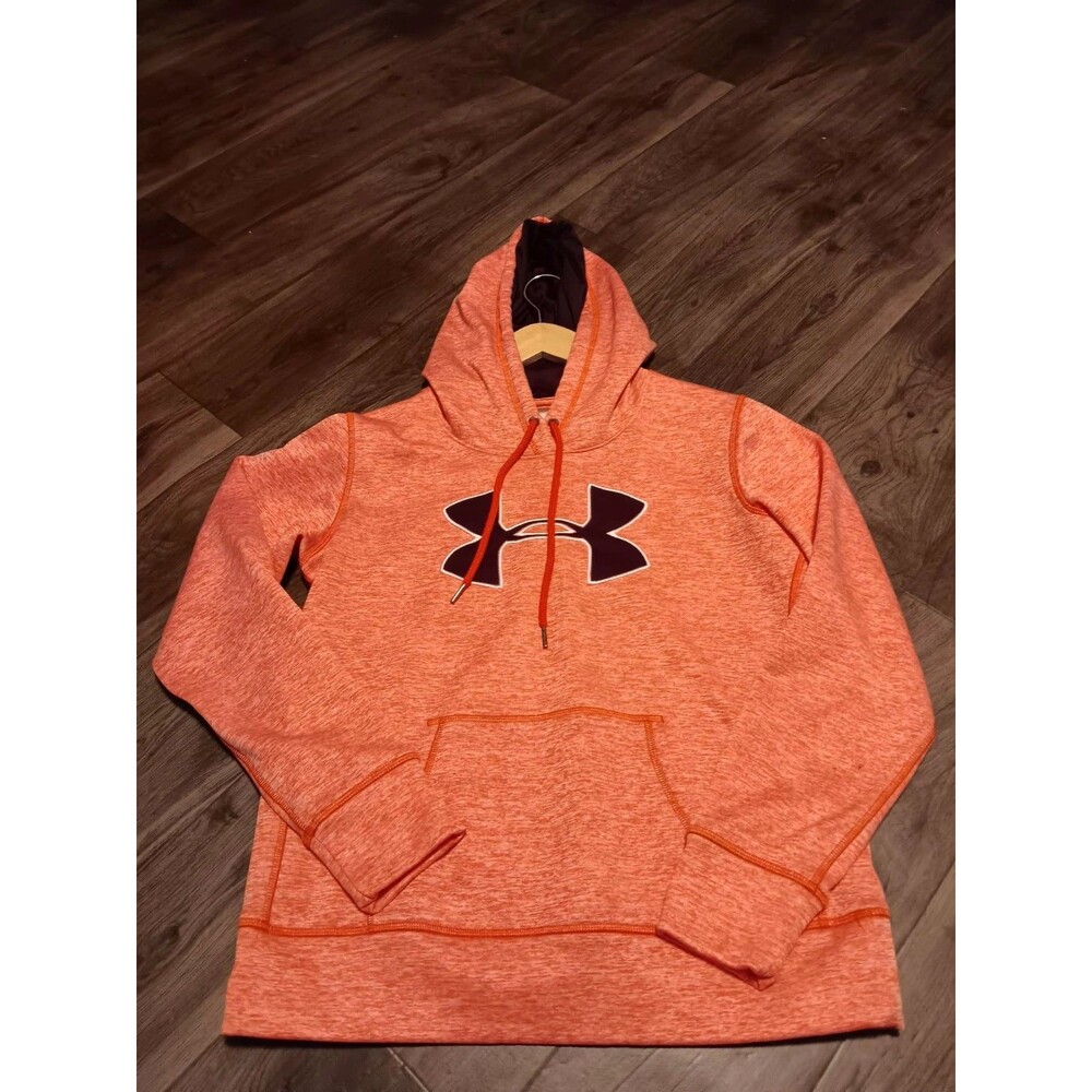 Under Armour Orange Pullover Hoodie Men's Unisex Sz Med